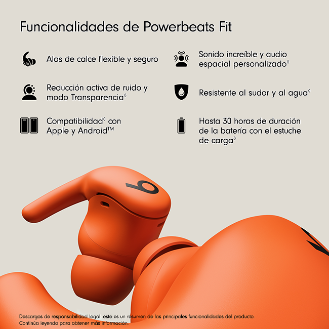 Powerbeats Fit - Audífonos inalámbricos con cancelación de ruido