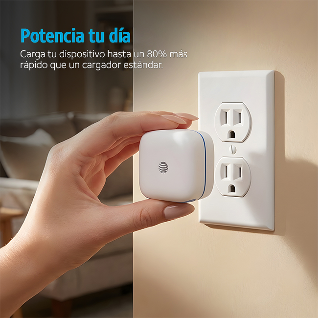 Cargador de pared AT&T de 65 W con cable retráctil - Blanco (consulta de producto 8)