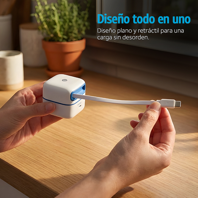 Cargador de pared AT&T de 65 W con cable retráctil - Blanco (consulta de producto 9)