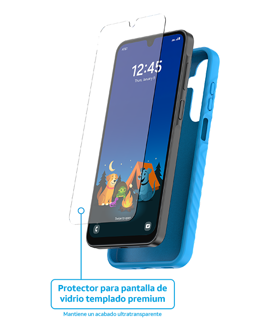 Paquete de estuche de agarre + protector para pantalla DuraGlass de AT&T - Teléfono AT&T amiGO Jr/Samsung Galaxy A16 5G