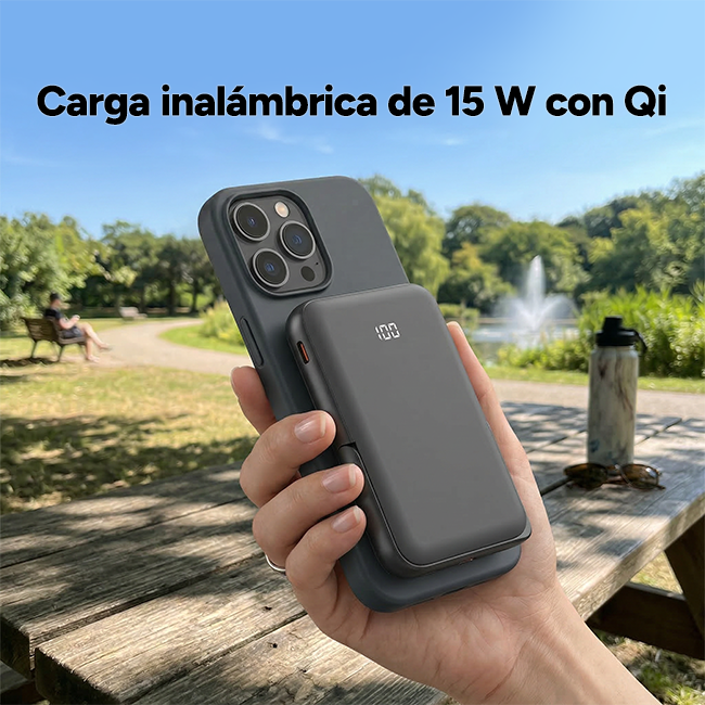 Batería complementaria magnética Zizo de 10 J con pie de apoyo y pantalla LED