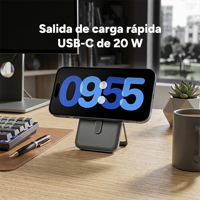 Batería complementaria magnética Zizo de 10 J con pie de apoyo y pantalla LED