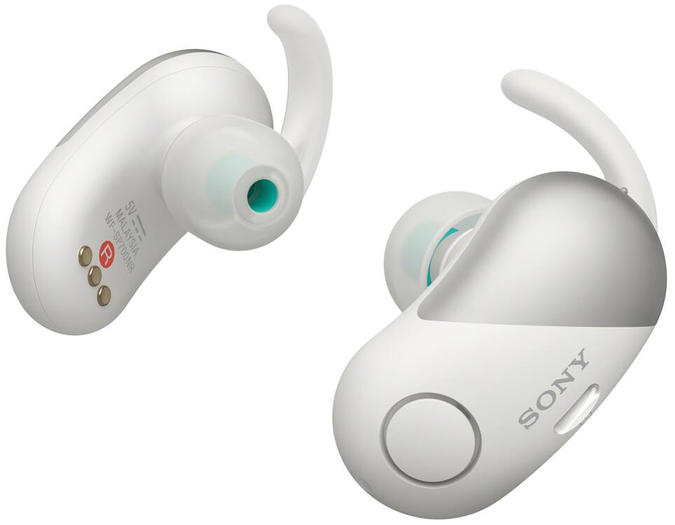 ヘッドホン SONY WF-SP700N WHITE Sony White WF-SP700N Wireless Earbuds White from AT&T
