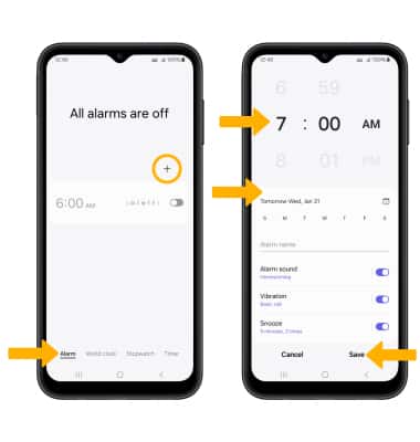Set and edit alarms on your Galaxy phone or tablet