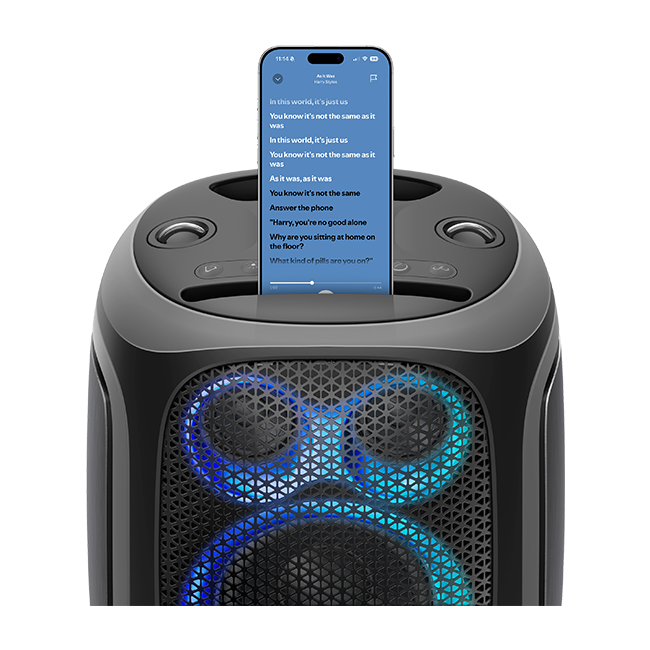 AT&T Essentials 120W Karaoke Bluetooth Speaker with Two Wireless ...