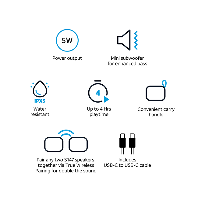 AT&T Essentials 5W Mini Bluetooth Speaker