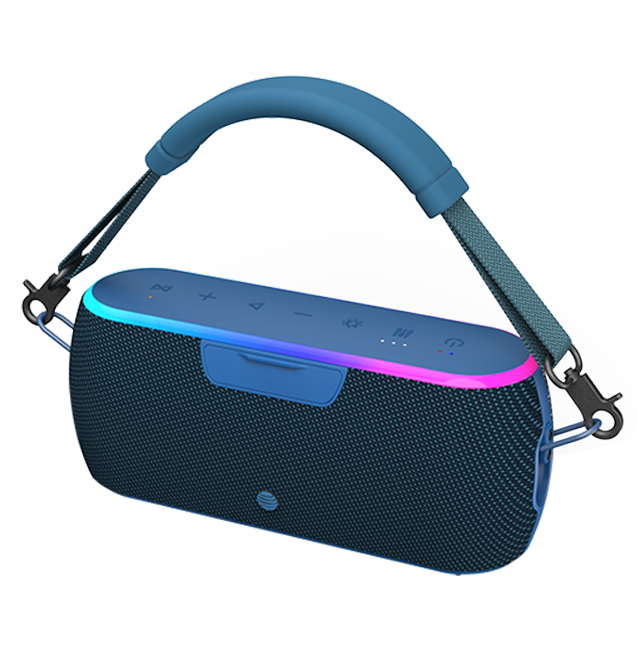 Altavoz Bluetooth portátil e inalámbrico AT&T Essentials de 40 W con correa