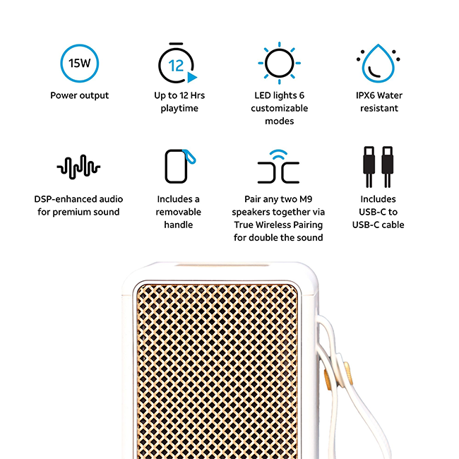 AT&T Essentials Retro 15W Bluetooth Speaker