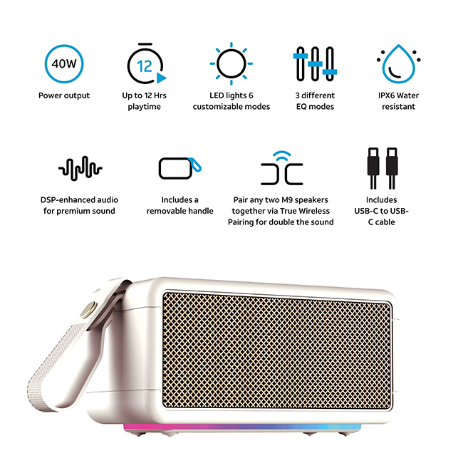 AT&T Essentials Retro 40W Bluetooth Speaker