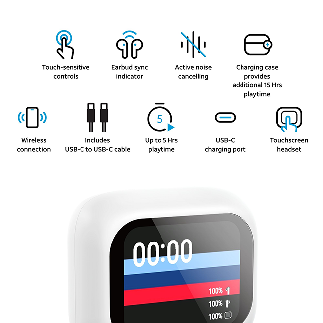 AT&T Essentials Touch Screen LED True Wireless Earbuds