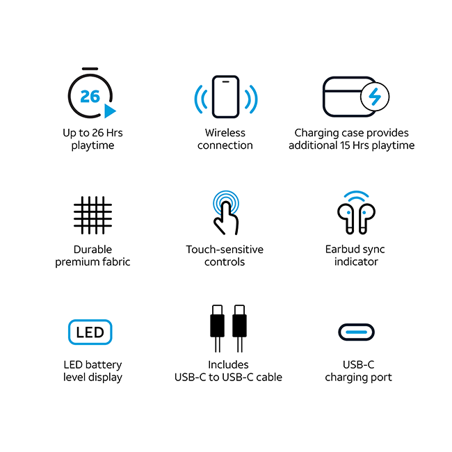 AT&T Essentials True Wireless Pro Earbuds