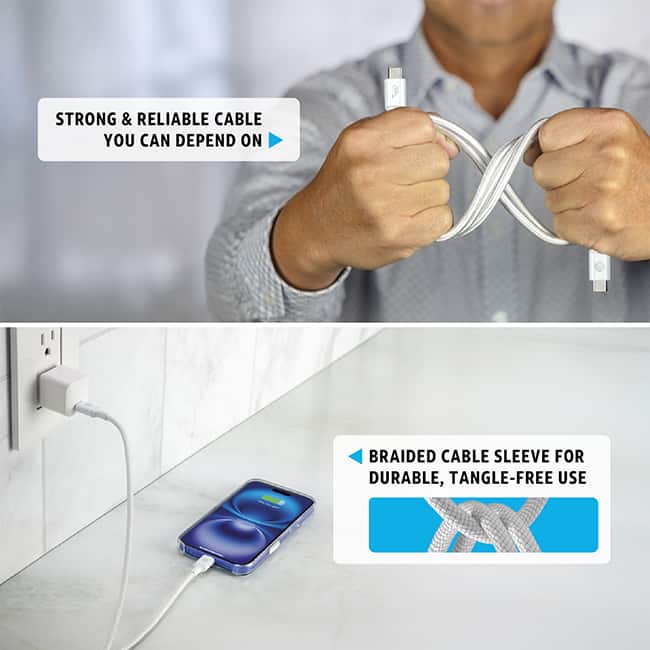 AT&T 3 Pack Braided Cables 4/6/8