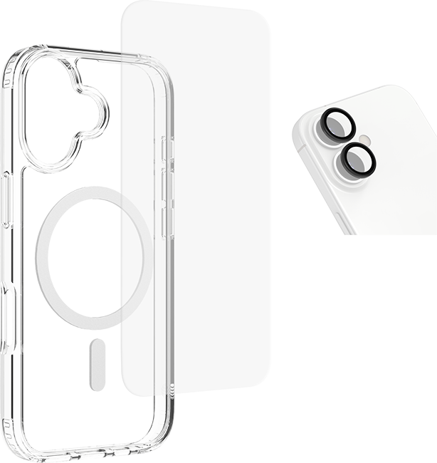 Paquete 3 en 1 AT&T Essentials de estuche con MagSafe, protector para pantalla y protector para cámara para el iPhone 17