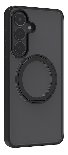 Estuche magnético con protección de refuerzo AT&T Essentials con pie de apoyo giratorio - Samsung Galaxy S26+ - Negro transparente (consulta de producto 4)