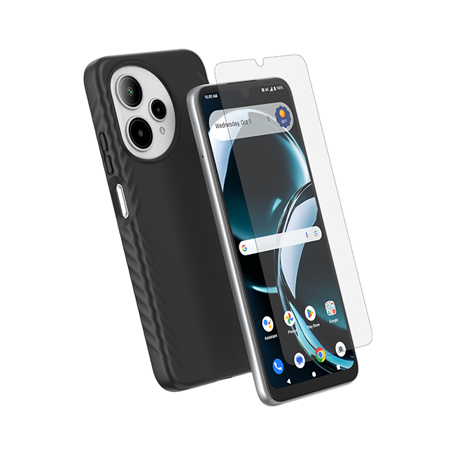 Paquete de estuche de agarre y protector para pantalla AT&T Essentials para el AT&T Verge 2