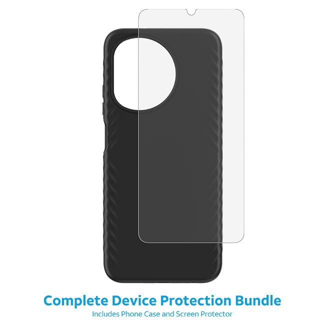 Paquete de estuche de agarre y protector para pantalla AT&T Essentials para el AT&T Verge 2