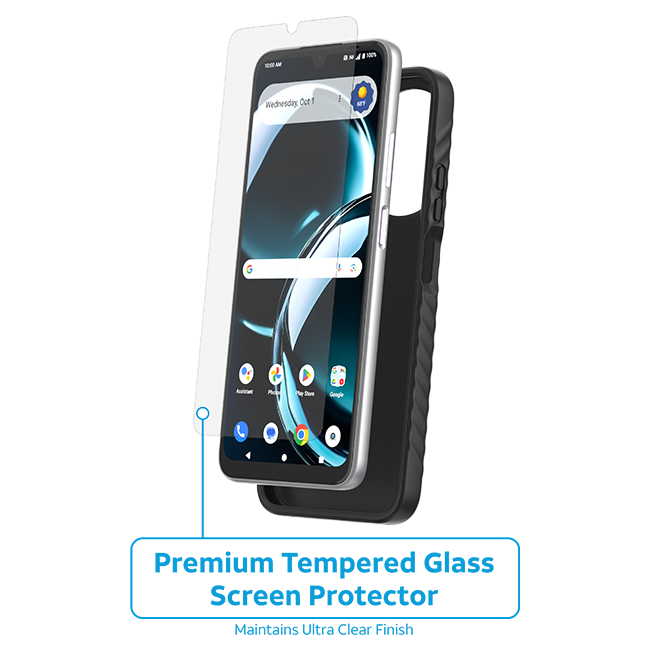 Paquete de estuche de agarre y protector para pantalla AT&T Essentials para el AT&T Verge 2