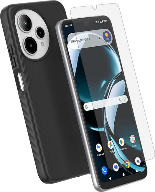 Paquete de estuche de agarre y protector para pantalla AT&T Essentials para el AT&T Verge 2