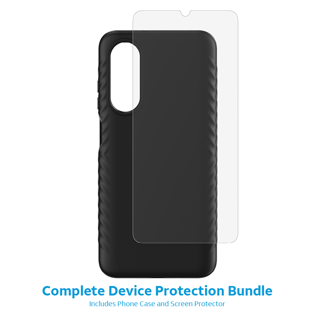 Paquete de estuche de agarre y protector para pantalla AT&T Essentials para el AT&T Verge