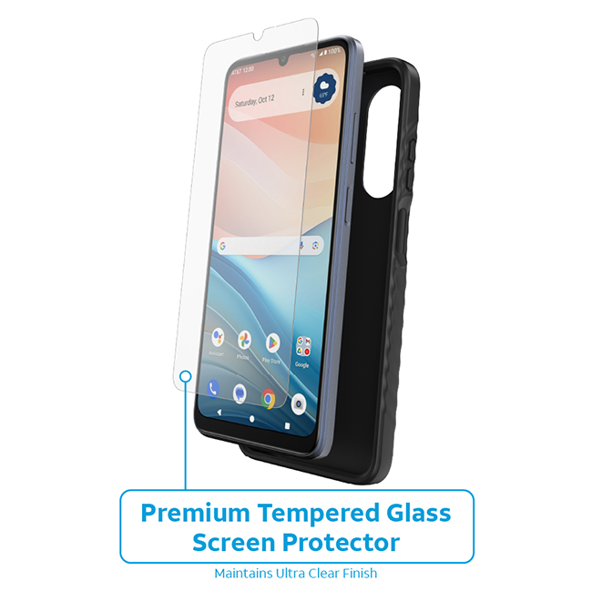 Paquete de estuche de agarre y protector para pantalla AT&T Essentials para el AT&T Verge