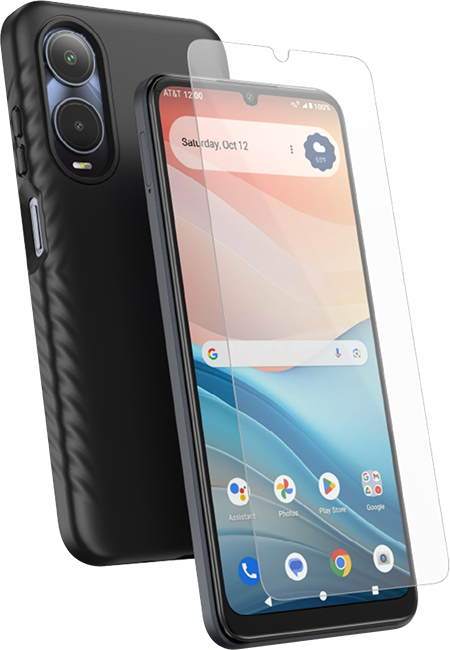 Paquete de estuche de agarre y protector para pantalla AT&T Essentials para el AT&T Verge