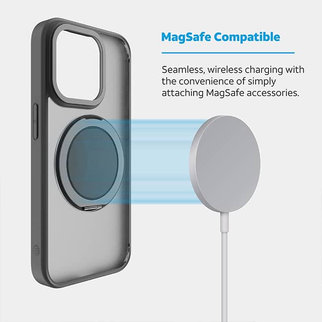 AT&T Essentials Magnetic Click Metal Rotatable Ring Kickstand Case - iPhone 15 Pro Max