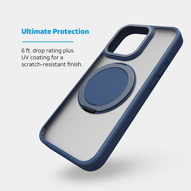 AT&T Essentials Magnetic Click Metal Rotatable Ring Kickstand Case - iPhone 15 Pro Max