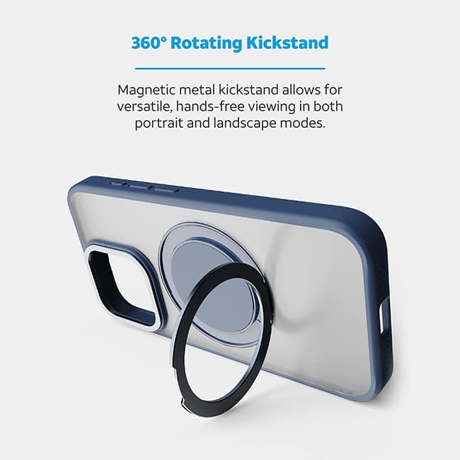 AT&T Essentials Magnetic Click Metal Rotatable Ring Kickstand Case - iPhone 15 Pro Max
