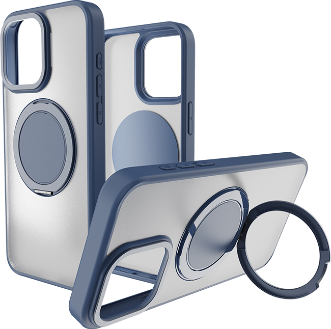 AT&T Essentials Magnetic Click Metal Rotatable Ring Kickstand Case - iPhone 15 Pro Max