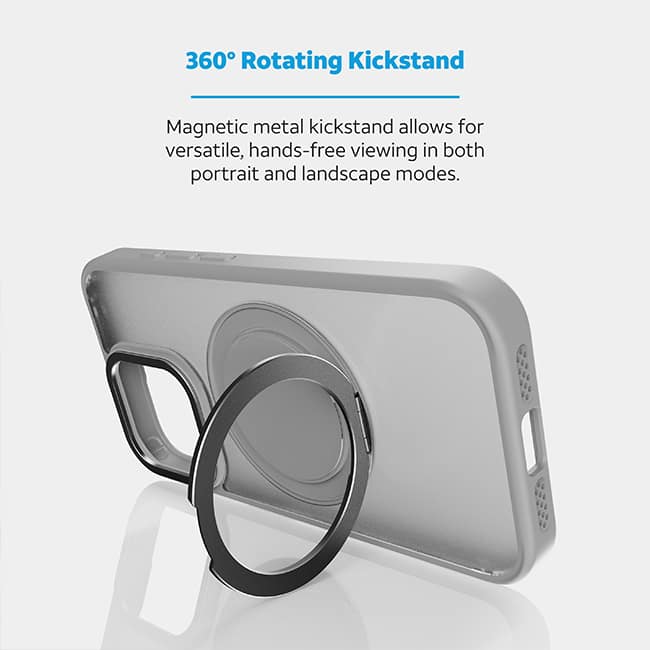 AT&T Essentials Magnetic Click Metal Rotatable Ring Kickstand Case - iPhone 15 Pro