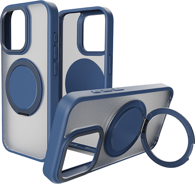AT&T Essentials Magnetic Click Metal Rotatable Ring Kickstand Case - iPhone 15 Pro