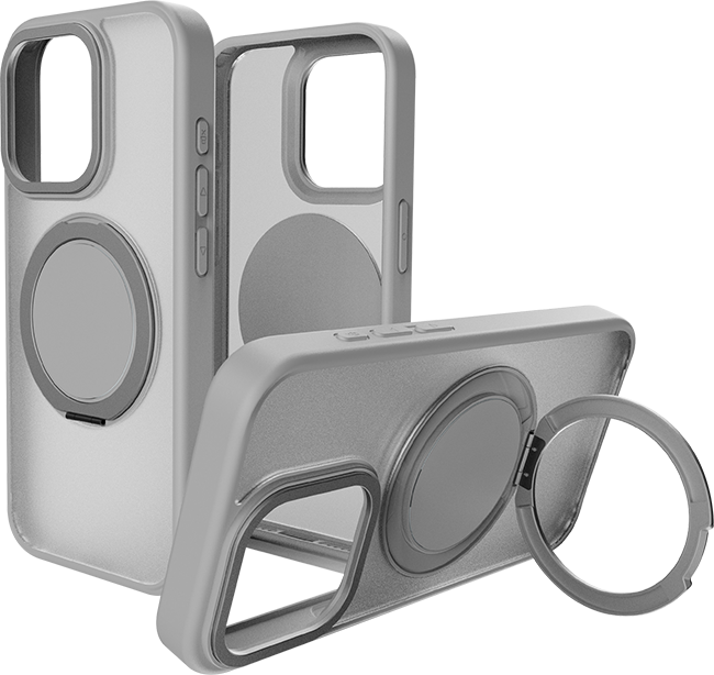 AT&T Essentials Magnetic Click Metal Rotatable Ring Kickstand Case - iPhone 15 Pro