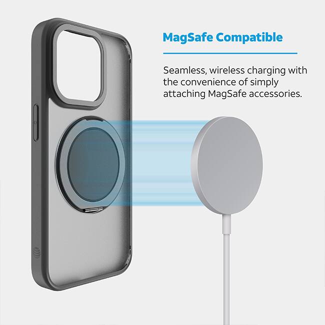 A&T  Apple 製品 AT&T Essentials Magnetic Click Metal Rotatable Ring Kickstand Case