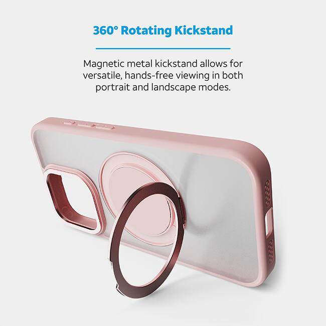 AT&T Essentials Magnetic Click Metal Rotatable Ring Kickstand Case - iPhone 15