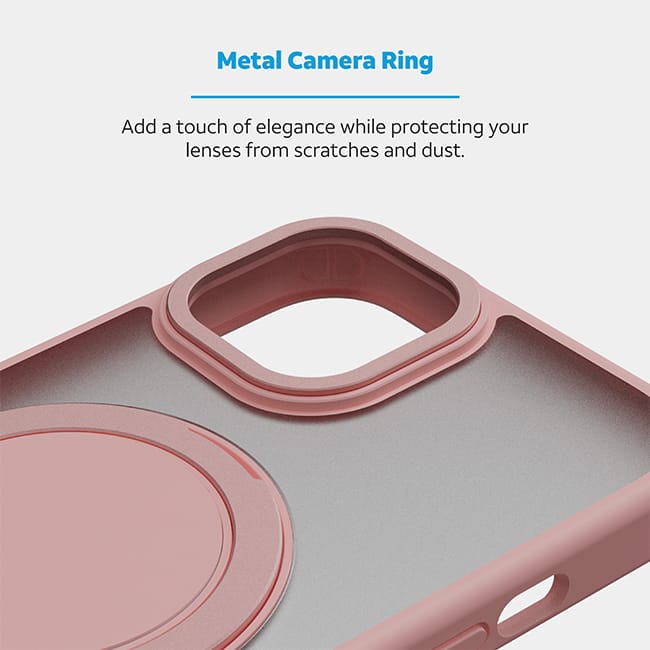 AT&T Essentials Magnetic Click Metal Rotatable Ring Kickstand Case - iPhone 15