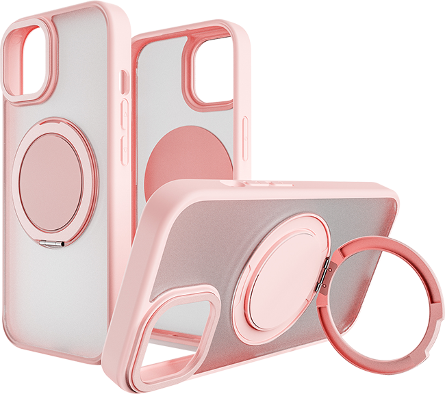 AT&T Essentials Magnetic Click Metal Rotatable Ring Kickstand Case - iPhone 15