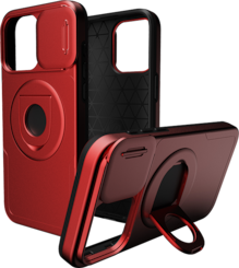 AT&T Essentials Magnetic Utility Case with Camera Cover and Kickstand + Finger Loop - iPhone 15 Pro Max