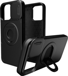 AT&T Essentials Magnetic Utility Case with Camera Cover and Kickstand + Finger Loop - iPhone 15 Pro Max