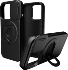 AT&T Essentials Magnetic Utility Case with Camera Cover and Kickstand + Finger Loop - iPhone 15 Pro