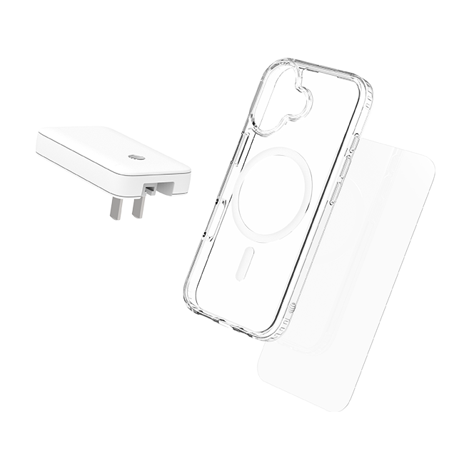 AT&T 3 in 1 Bundle MagSafe Case 45W Slim Dual Port Charger & Screen Protector - iPhone 17