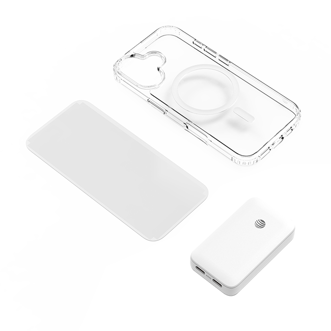 AT&T 3 in 1 Bundle MagSafe Case 45W Slim Dual Port Charger & Screen Protector - iPhone 17