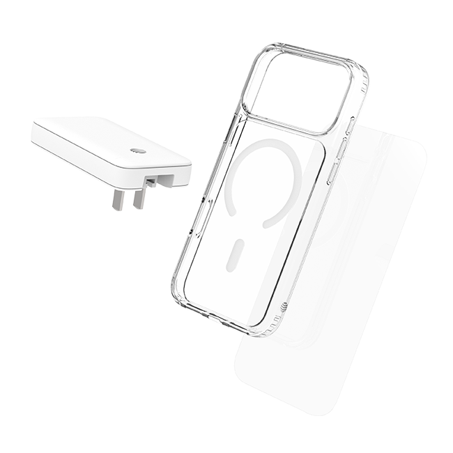 AT&T 3 in 1 Bundle MagSafe Case 65W Slim Dual Port Charger and Screen Protector - iPhone 18 Pro Max/17 Pro Max
