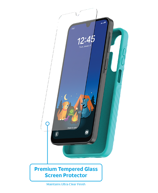 Paquete de estuche de agarre + protector para pantalla DuraGlass de AT&T para el teléfono AT&T amiGO Jr/Samsung Galaxy A16 5G