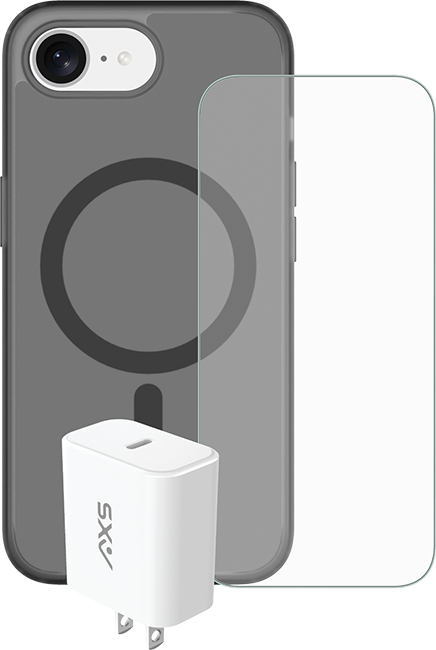 Estuche magnético AXS Proshield + protector para pantalla Armorglass Pro + cargador de 30 W para el iPhone 16e, paquete de 3