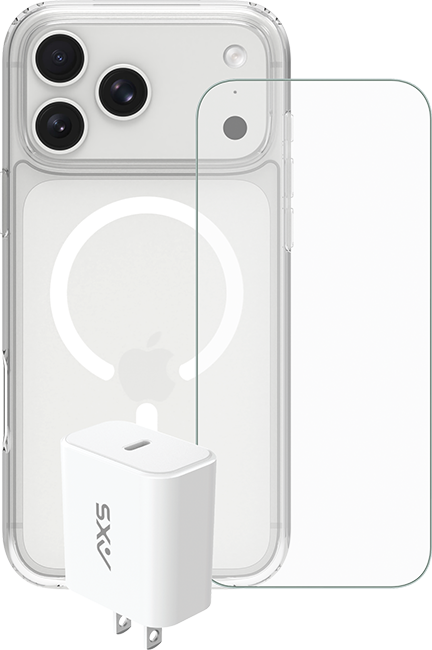 Estuche AXS Ultra + Protector para pantalla Armorglass Pro + Cargador básico de 30 W para el iPhone 17 Pro Max