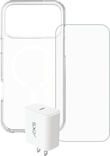 Estuche AXS Ultra + Protector para pantalla Armorglass Pro + Cargador básico de 30 W para el iPhone 17 Pro