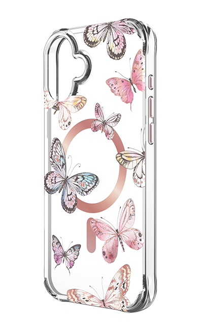 Estuche Karma by Body Glove Pink Butterflies con Magsafe para iPhone 16 Plus