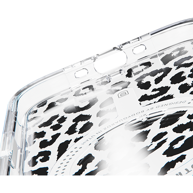 Estuche BodyGuardz Accent Clear Chrome Leopard con MagSafe para el iPhone Air