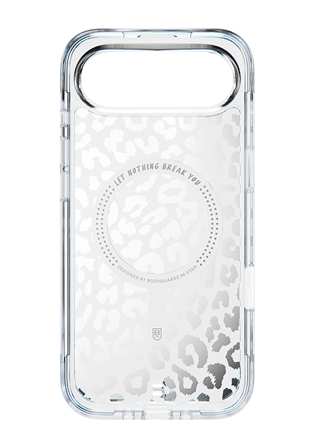 Estuche BodyGuardz Accent Clear Chrome Leopard con MagSafe para el iPhone Air