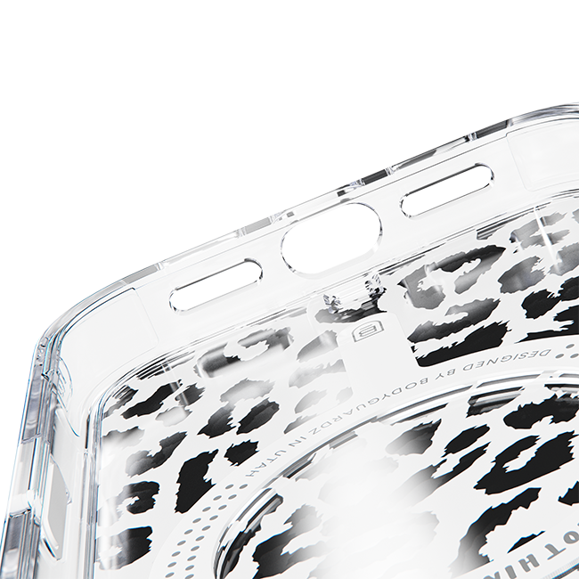 Estuche BodyGuardz Accent Clear Chrome Leopard con MagSafe para el iPhone 17 Pro